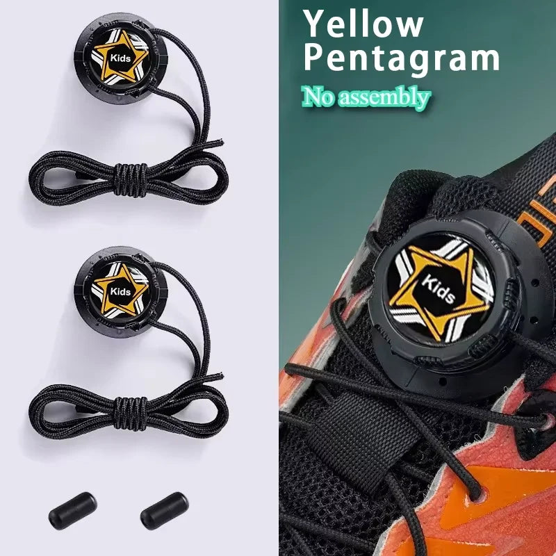 6pcs Set/1 Pair No-Tie Shoe Locks - Rotating Buckles for Sports and Outdoor Shoes - Unisex Quick-Adjust Design - Pre-Installed