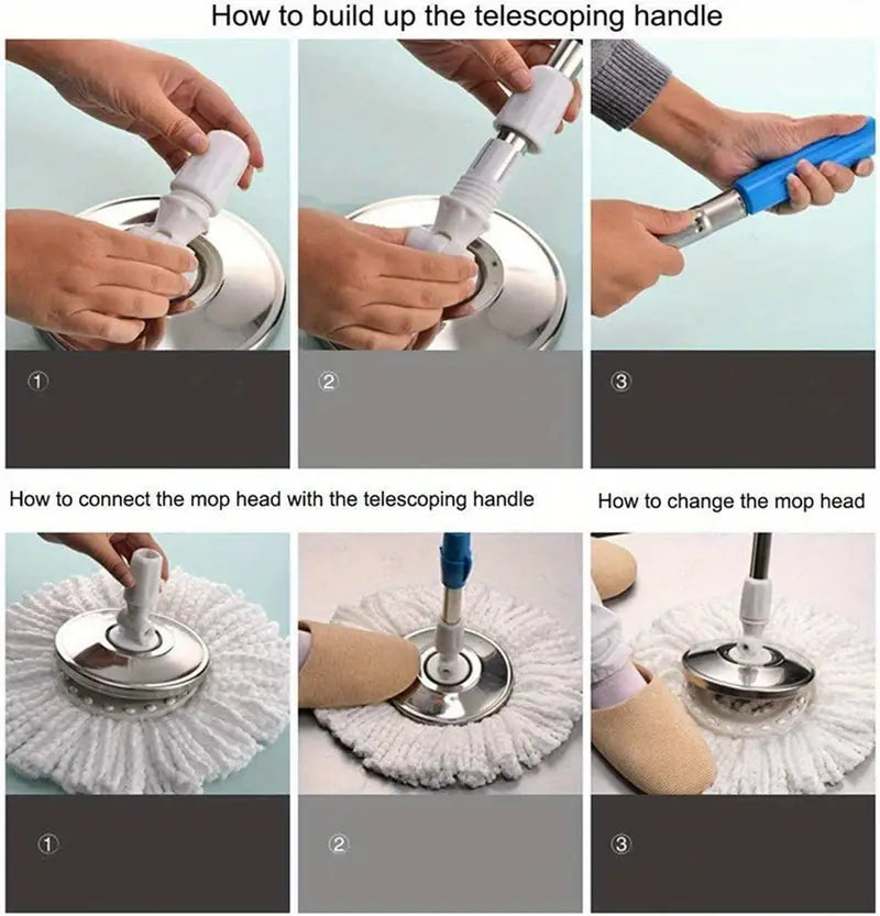 360° Swivel Microfiber Mop Head