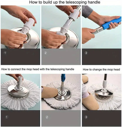 360° Swivel Microfiber Mop Head