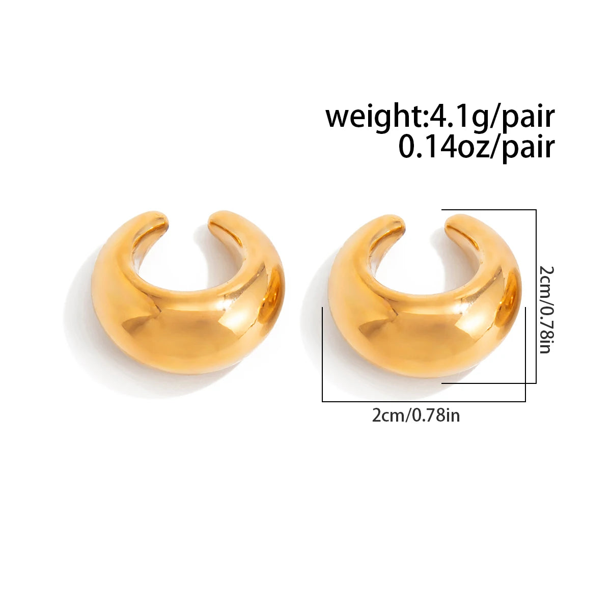 Salircon 2026 New Unique C-Shaped Metal Water Drop Cartilage Ear Clip Women Punk Gold Color Ear Cuff Jewelry Christmas Gifts