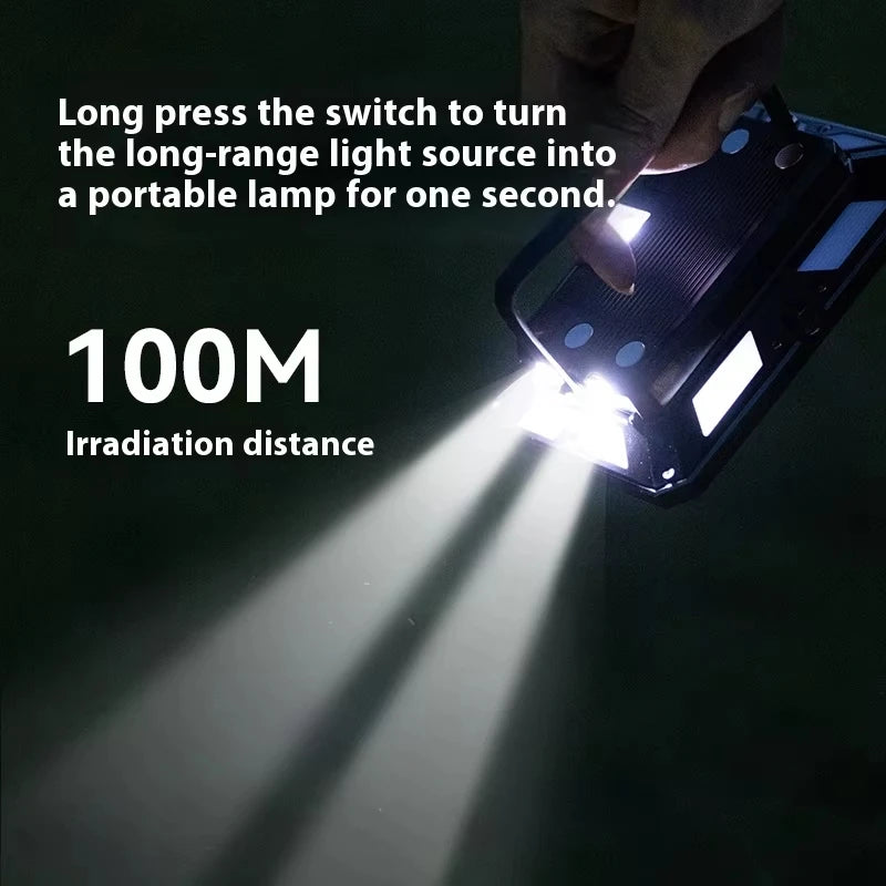 LED Camping Tent Light 30H Long Endurance Strong Magnetic Mountable Bracket 3 Color Modes Red Warning USB C Fast Charge