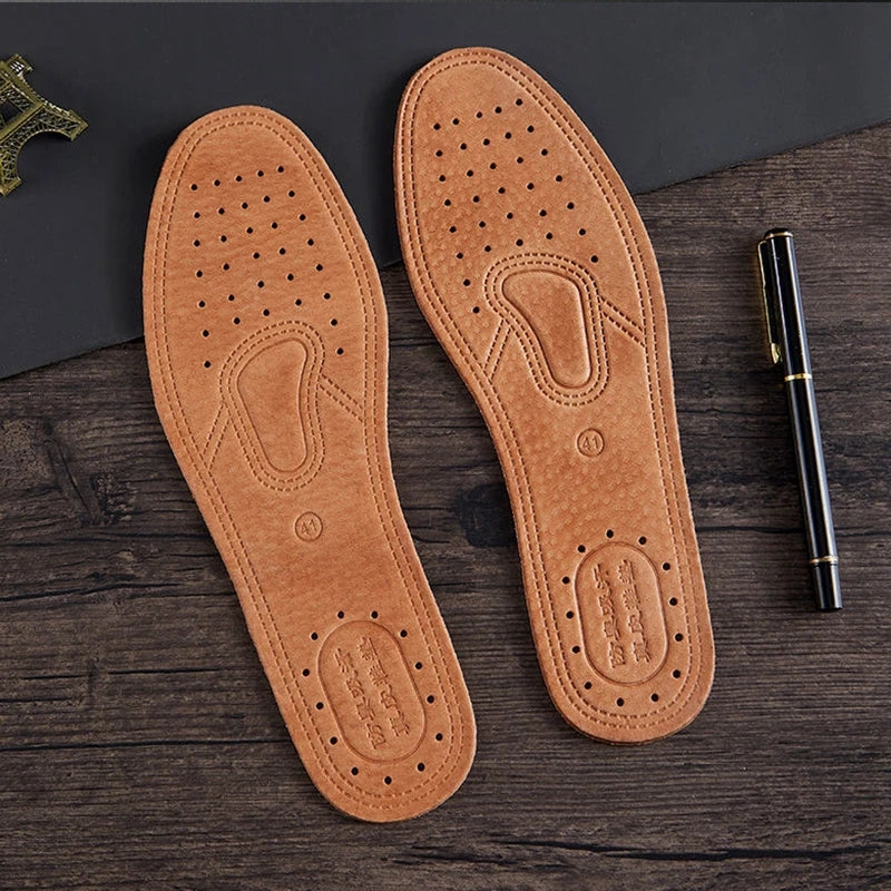 1 Pair Cowhide Insoles For Shoes Men Comfortable Deodorant Casual leather Insole Feet Quality Genuine Leather Flats Shoe Sole