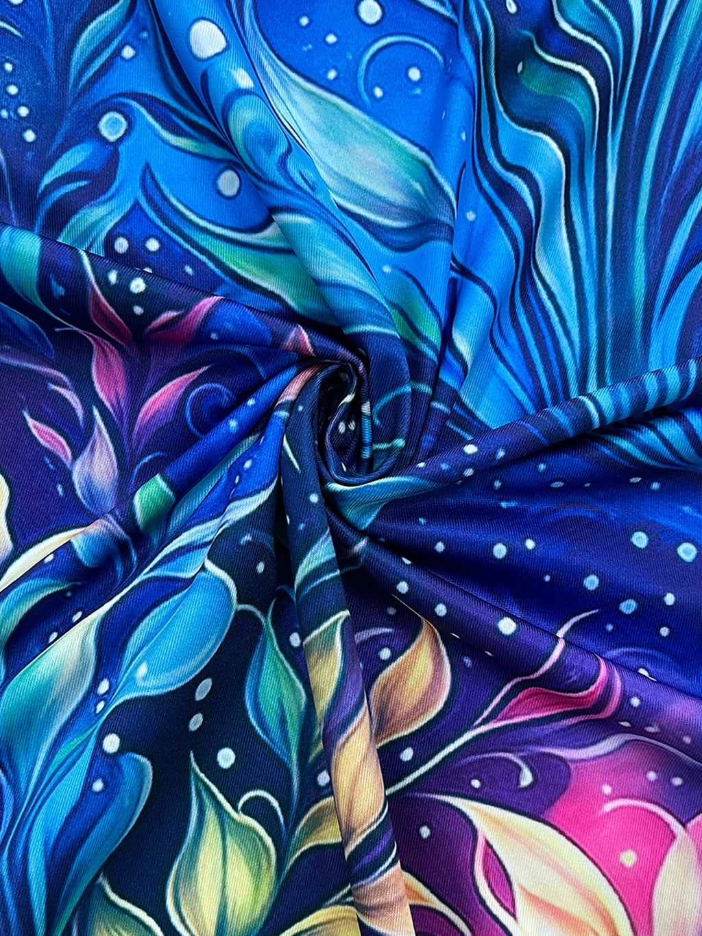 Women's Blue Fantasy Botanical Print Sleeveless Maxi Dress, Summer Casual Round Neck Flowy A-Line Beach Sundress