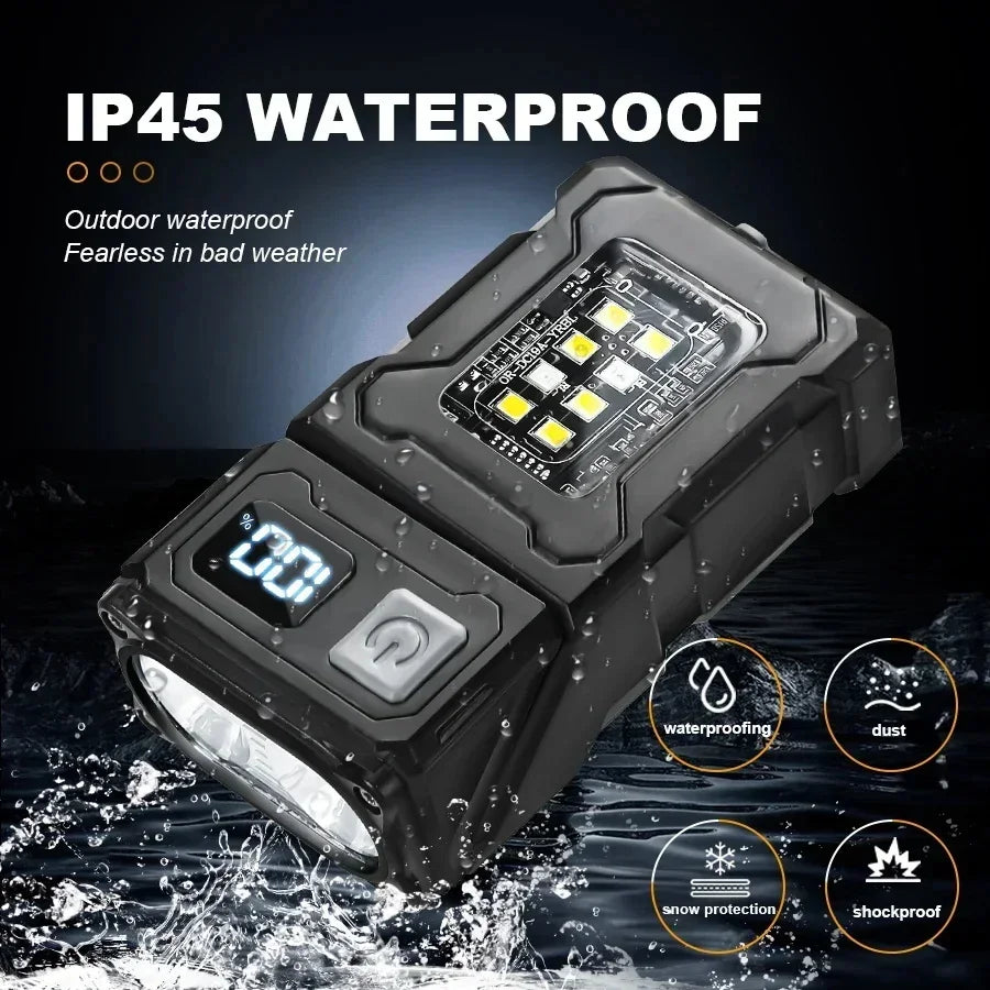 Mini USB Rechargeable LED Flashlight Portable Tail Magnet Flashlights Super Bright Camping Lantern Side COB Emergency Light