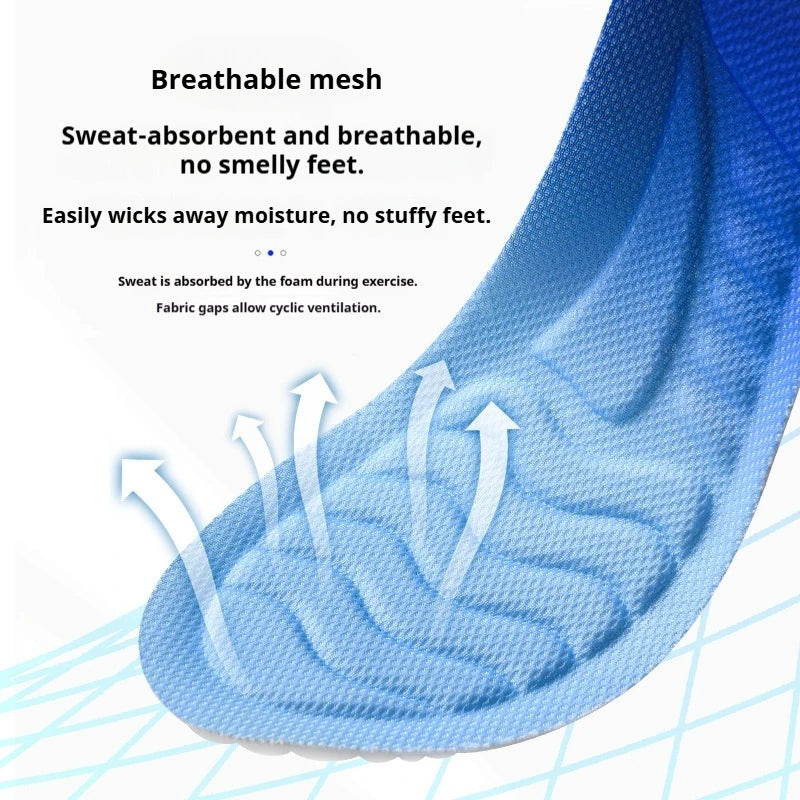 Unisex Arch Support Insoles Cushioned Sports Insoles Breathable Moisture-Wicking Insole 1Pair