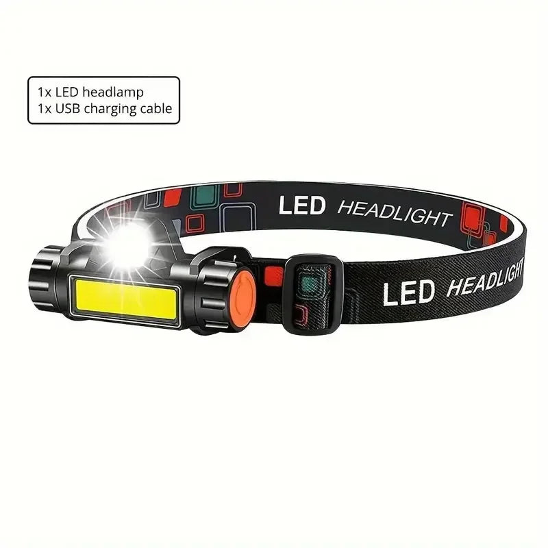 XP-G Q5 Headlamp Head Lamp Headlight Waterproof 2500lm Cob Led Built in Usb Rechargeable 14500 Battery Working Light