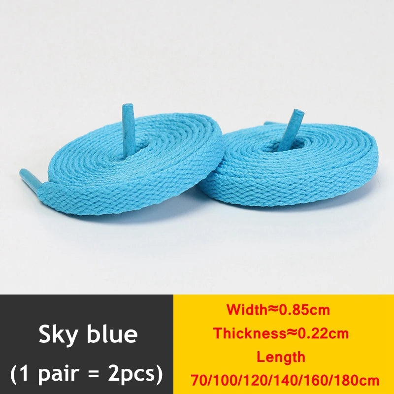 1Pair Flat Shoelaces Classic Quality Rope Laces Solid Casual Sneakers Shoelace Shoe Accessories 100/120/140/160/180CM