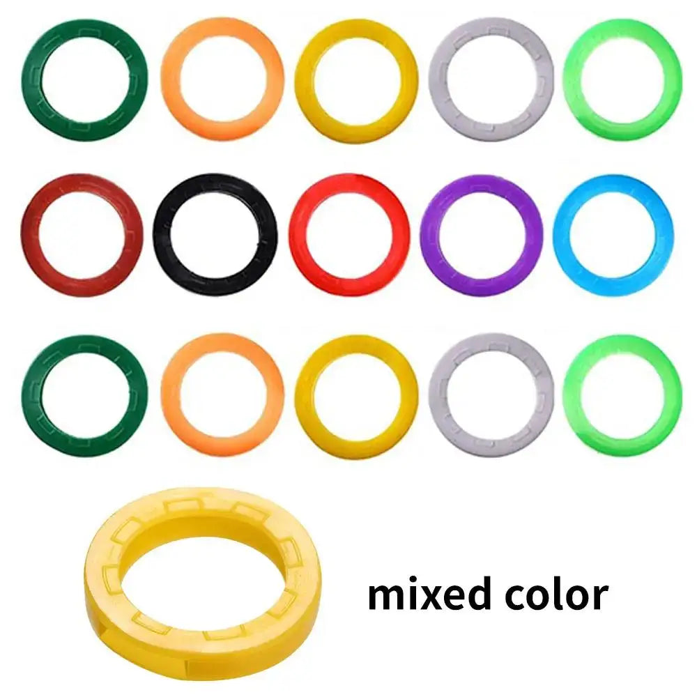 10pcs 24pcs 32pcs Color Key Sleeve Mixed Color Soft Silicone Elastic Key Ring Marking to Distinguish The Key for DIY Key Pendant