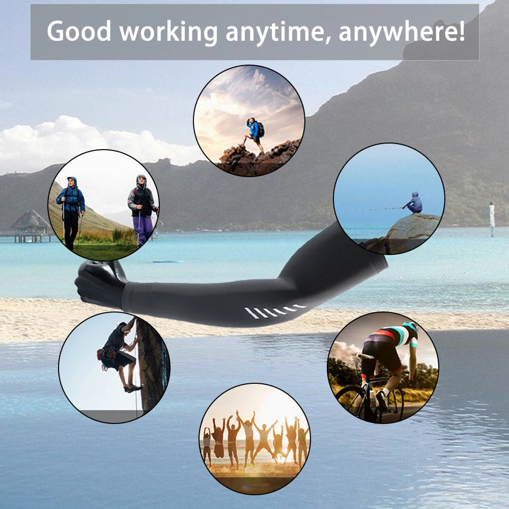 Sunscreen ice sleeves for men, ice silk gloves for summer, thin design, UV protection, driving and cycling, outdoor arm covers