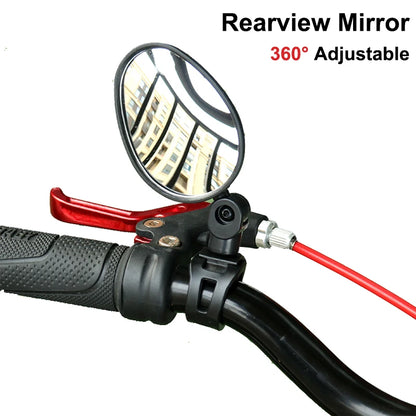 Bicycle Rearview Mirror 360°Rotatable Wide Angle 1pcs Handlebar Back Mirror Child Adult Safe For Bicycle Cycling Scooter Small S