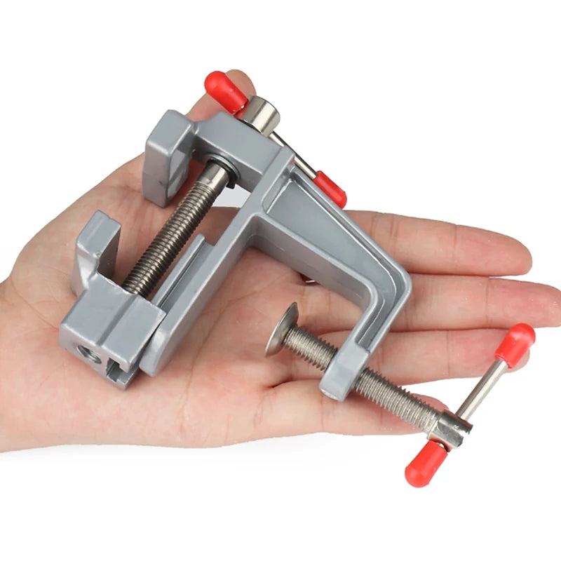 Small Jewelers Hobby  Clamp On Table Flat Pliers Tool Vice Bench Vise Muliti-Funcational 3.5&quot Aluminum Miniature