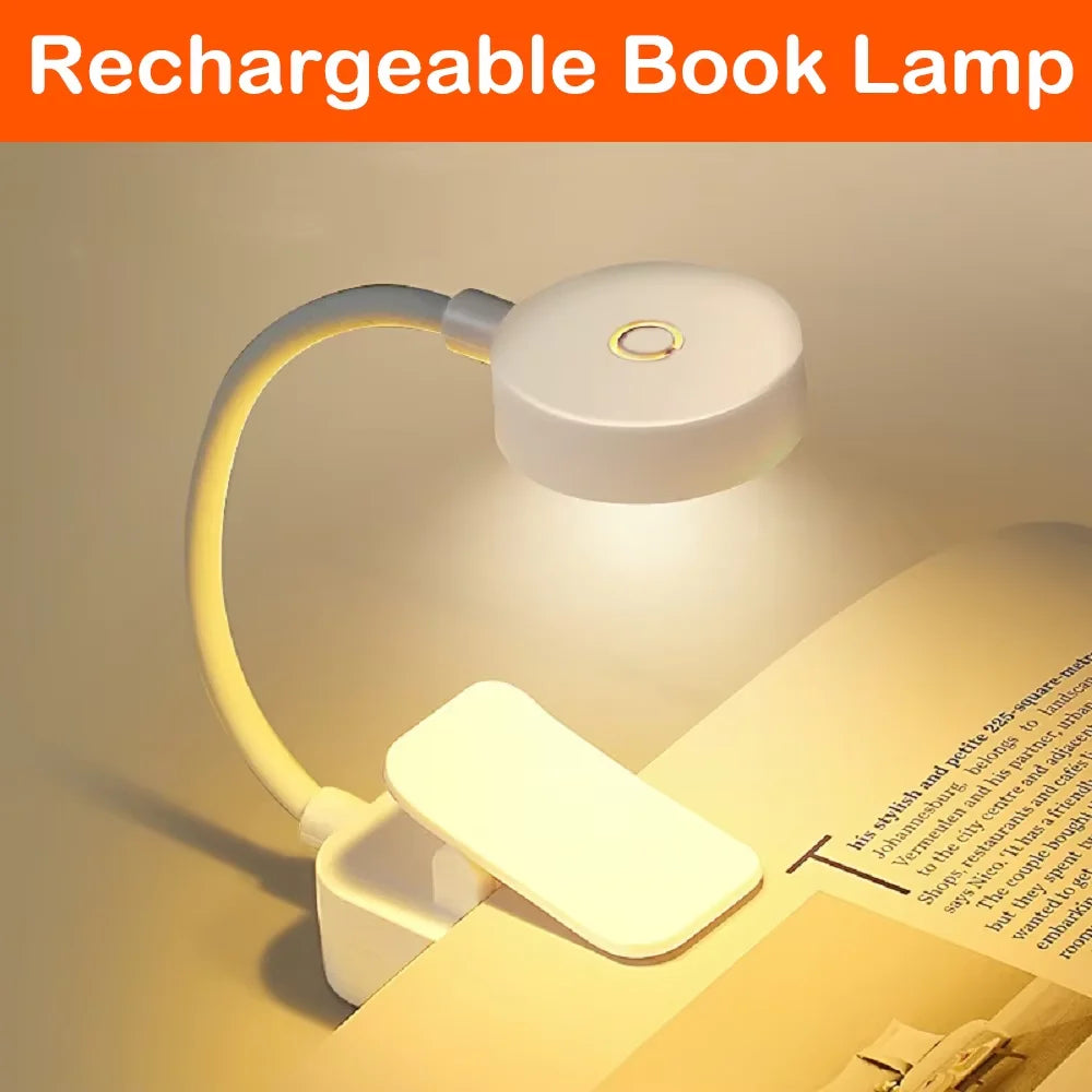 Mini Clip Book Lamp LED Table Lamp Eye Protection 3 Colors Battery Powered USB Night Light Portable Bedside Student Reading Lamp