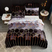 Elegant Geometric Microfiber Bed Set