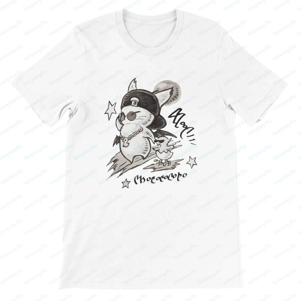 FFXIV Moogle Neotunic Fantasy 14 Shirt Graphic T Shirts Y2k Top Oversized T Shirt Funny Outdoors High Quality Cotton Short-sleev