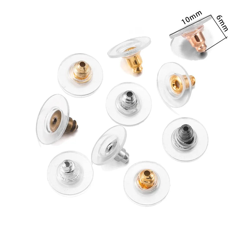 200-2000pcs Soft Silicone Rubber Earring Back Stoppers for Stud Earrings DIY Earring Findings Accessories Bullet Tube Ear Plugs