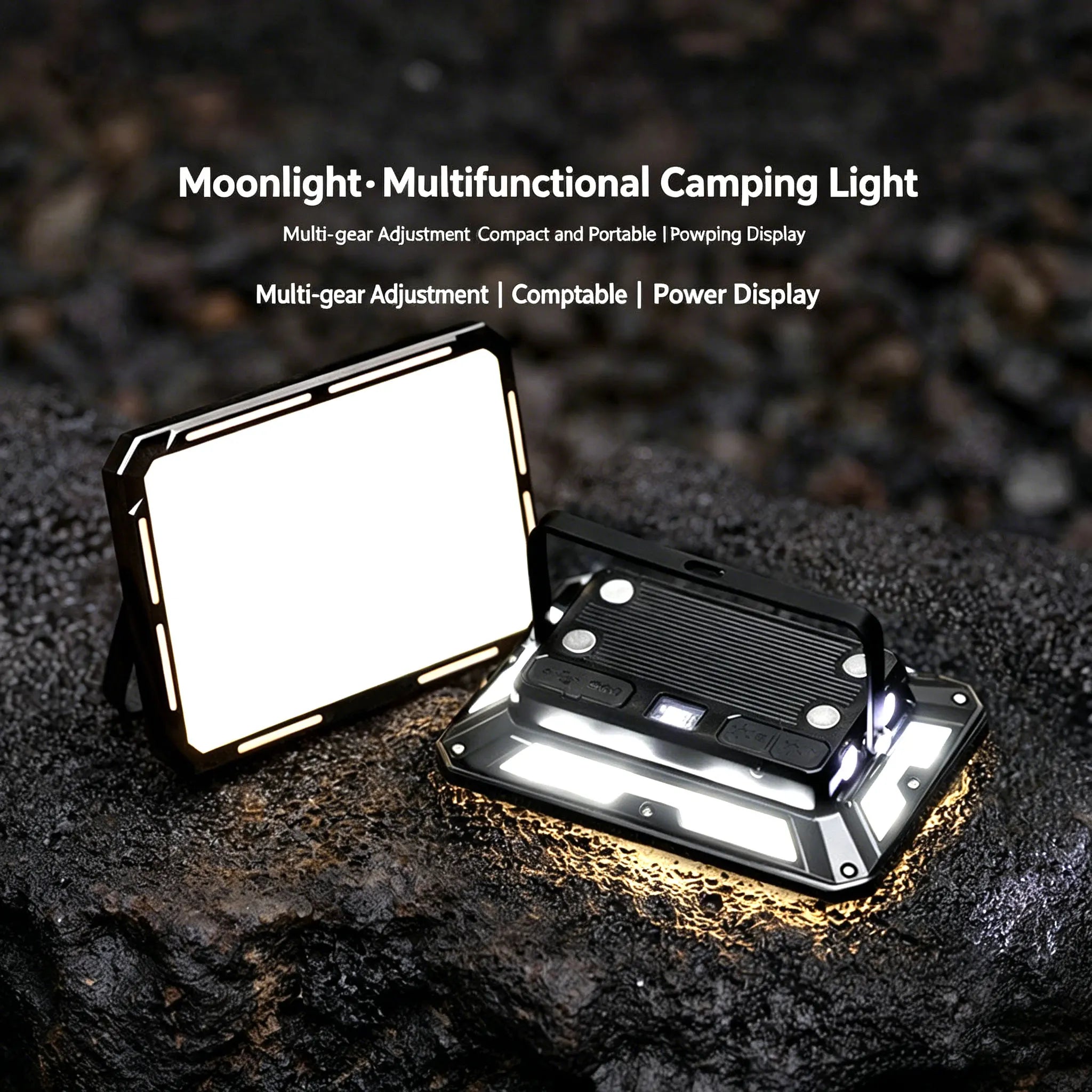 LED Camping Tent Light 30H Long Endurance Strong Magnetic Mountable Bracket 3 Color Modes Red Warning USB C Fast Charge