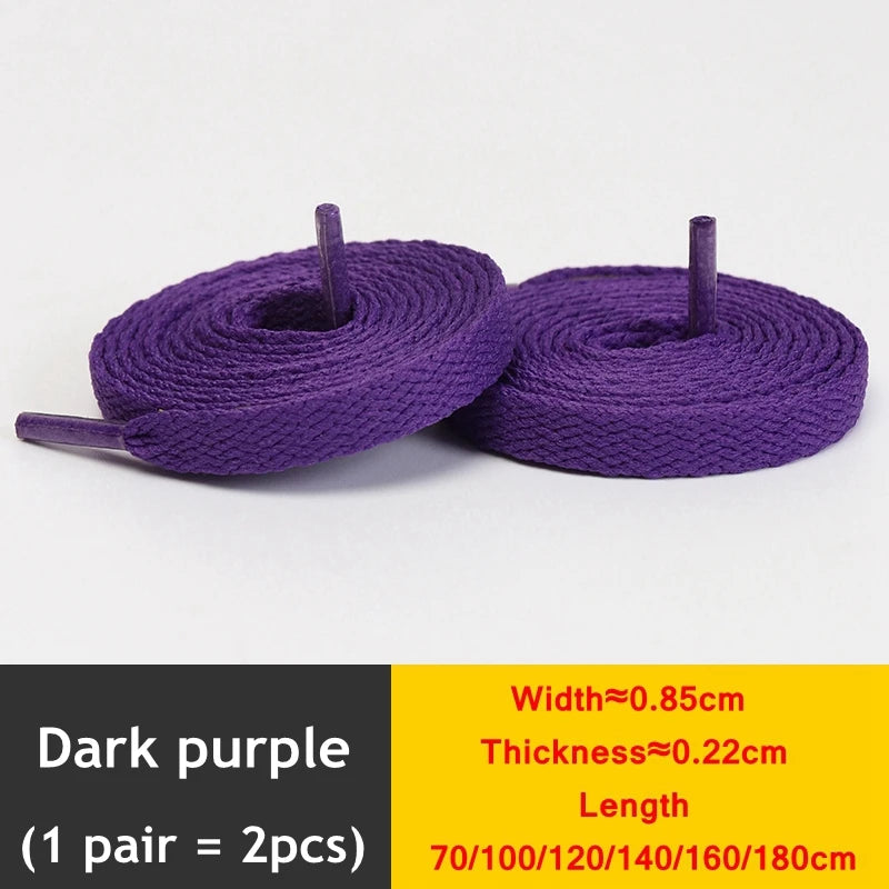1Pair Flat Shoelaces Classic Quality Rope Laces Solid Casual Sneakers Shoelace Shoe Accessories 100/120/140/160/180CM