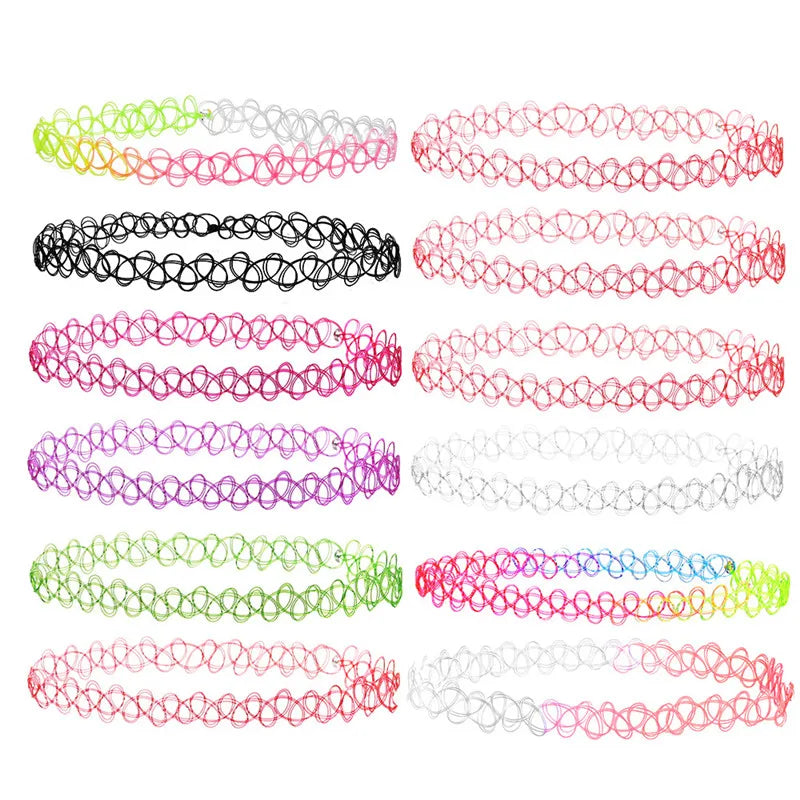 New Collares Vintage Stretch Tattoo Choker Necklaces For Women Girl Charm Gothic Elastic Necklace Female Wedding Gift