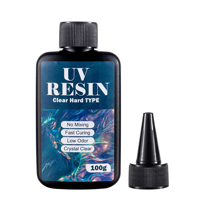 100g/250g Clear UV Resin Hard Type One Minute Ultraviolet Solar Fast Curing Epoxy Resin Glue for Casting Molds Jewelry Craft DIY