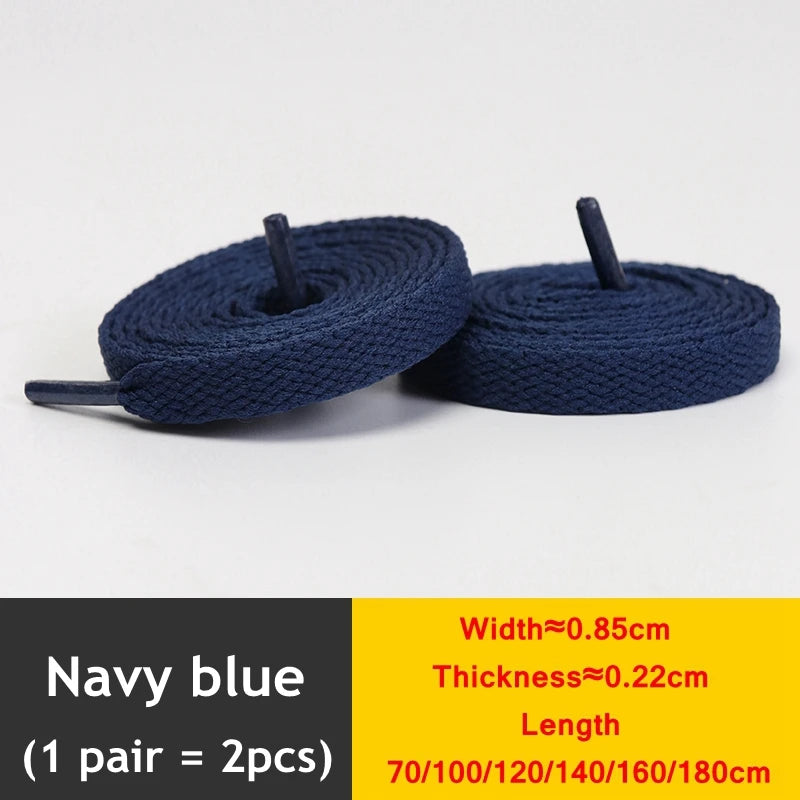 1Pair Flat Shoelaces Classic Quality Rope Laces Solid Casual Sneakers Shoelace Shoe Accessories 100/120/140/160/180CM