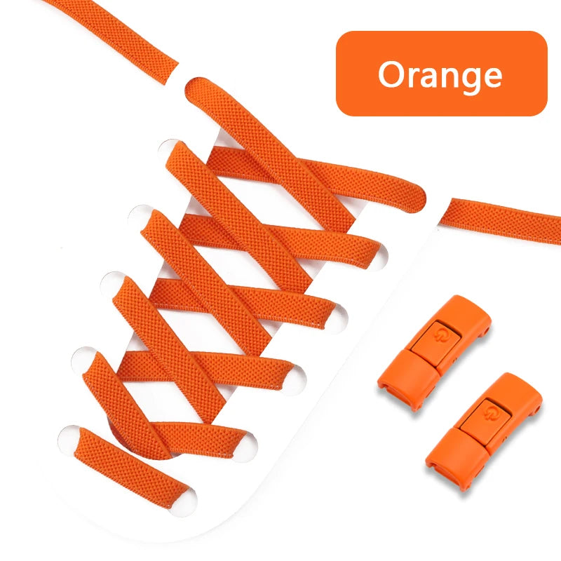 Colorful Press Lock No Tie Shoelace Elastic Shoelaces for Sneakers Sport Tieless Elastic Shoe Laces One Size Fit All Adult Kids