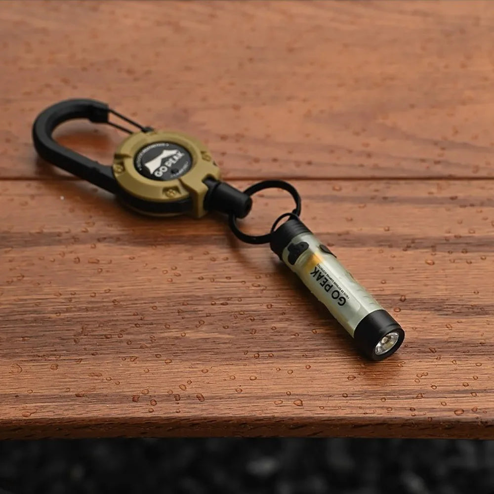 Gopeak Mini Pocket LED Flashlight USB Rechargeable Torch Keychain Clip Cap Light Long Endurance Emergency Hiking Camping Outdoor