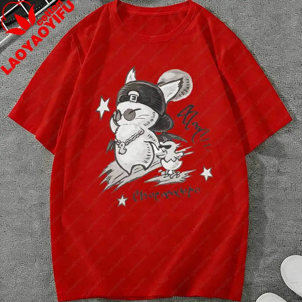 FFXIV Moogle Neotunic Fantasy 14 Shirt Graphic T Shirts Y2k Top Oversized T Shirt Funny Outdoors High Quality Cotton Short-sleev