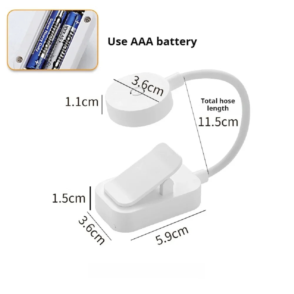 Mini Clip Book Lamp LED Table Lamp Eye Protection 3 Colors Battery Powered USB Night Light Portable Bedside Student Reading Lamp