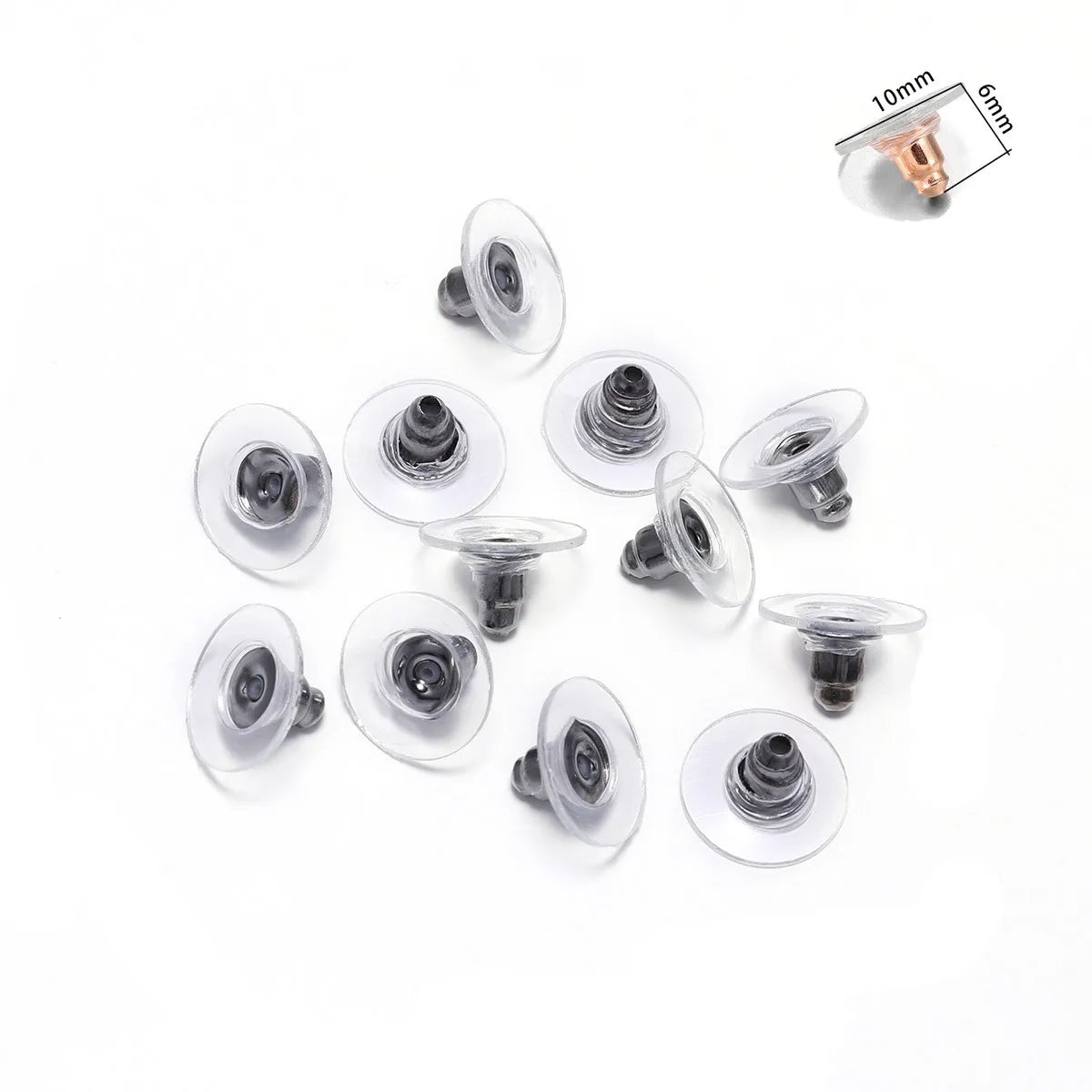 200-2000pcs Soft Silicone Rubber Earring Back Stoppers for Stud Earrings DIY Earring Findings Accessories Bullet Tube Ear Plugs