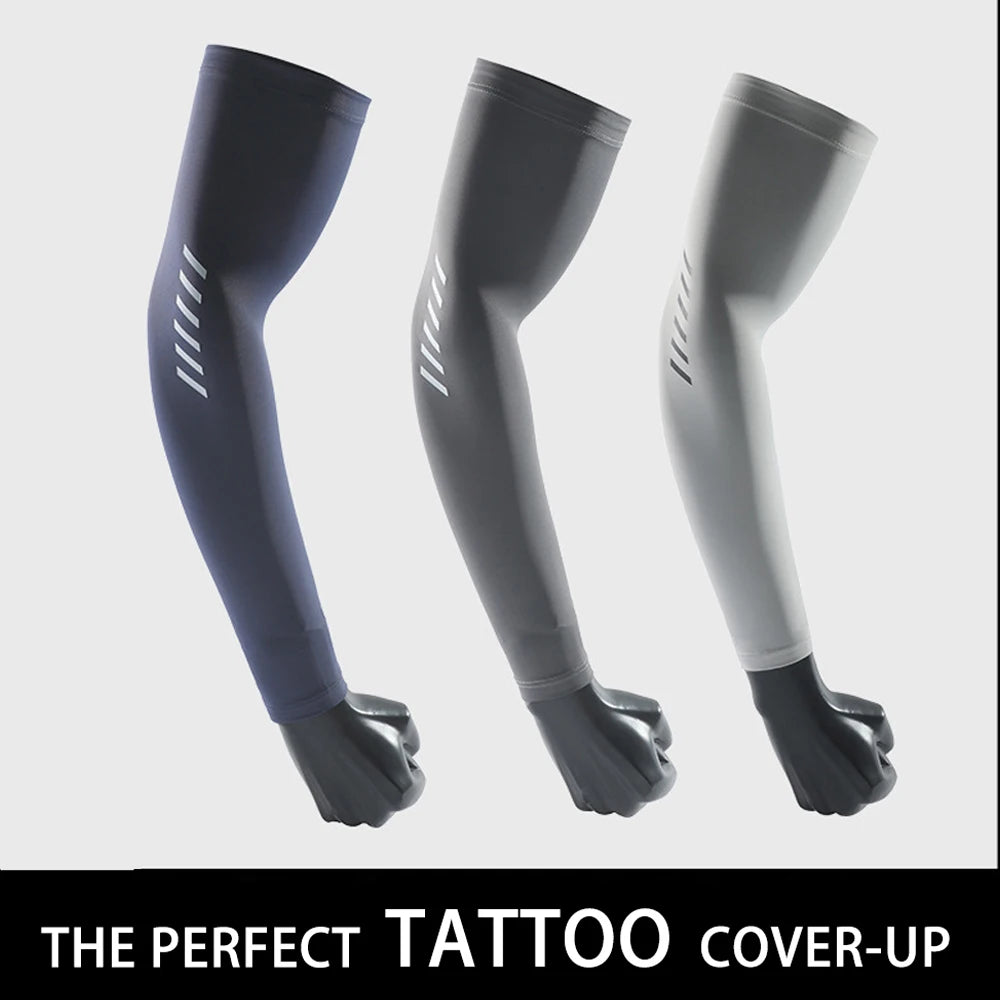 Sunscreen ice sleeves for men, ice silk gloves for summer, thin design, UV protection, driving and cycling, outdoor arm covers