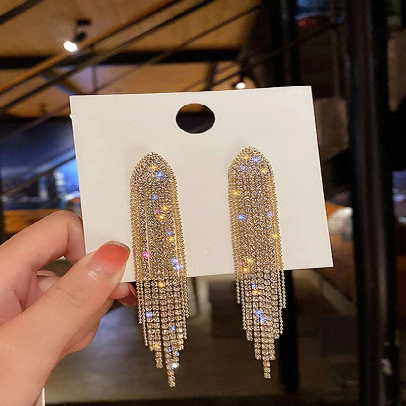 Butterfly Earrings For Women Sparkly Rhinestone Long Tassel Earrings Heart Drop Earrings Wedding Party Jewelry Valentine Gifts