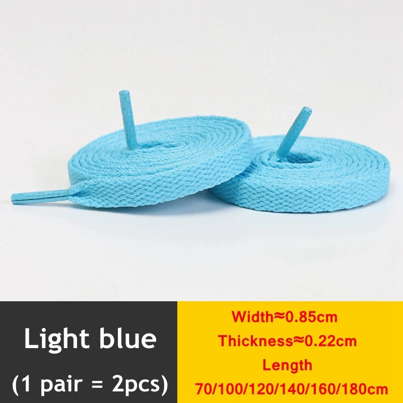 1Pair Flat Shoelaces Classic Quality Rope Laces Solid Casual Sneakers Shoelace Shoe Accessories 100/120/140/160/180CM