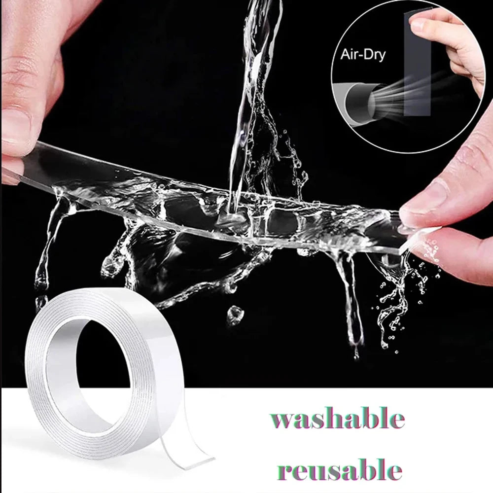 1pc Strong Double-sided Tape, Can Be Cleaned And Reused. Transparent Double-sided Tape Use for Kitchen, Bathroom, Office