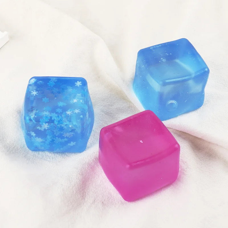 Slow Rebound Maltose Ice Cube Squishy Tol Transparent Solid Ice Cube Fidget Toy Soft Stress Relief Squeeze Decompression Toy