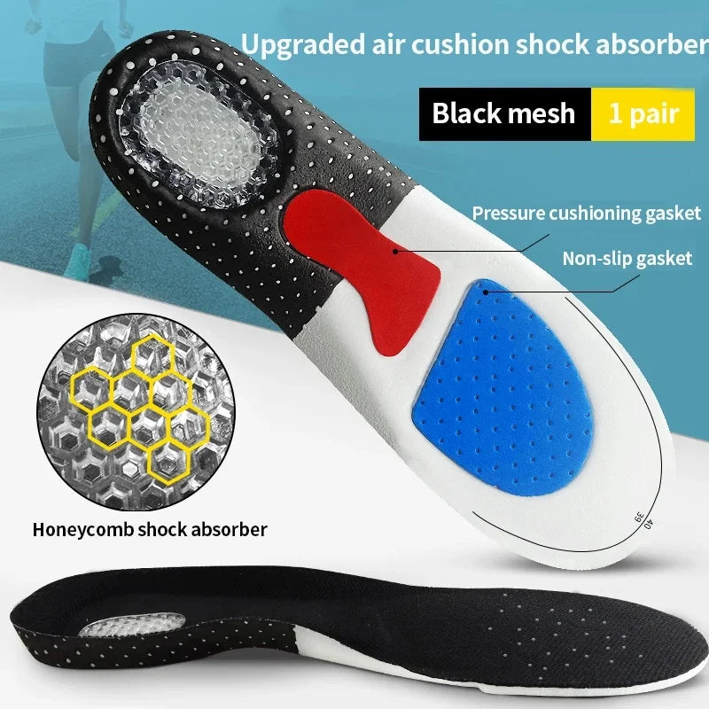 1Pair Orthopedic Insoles Memory Foam Cushion Gel Insole Silicone Arch Support Pads Sport Shoe Pad Soft Running Insert