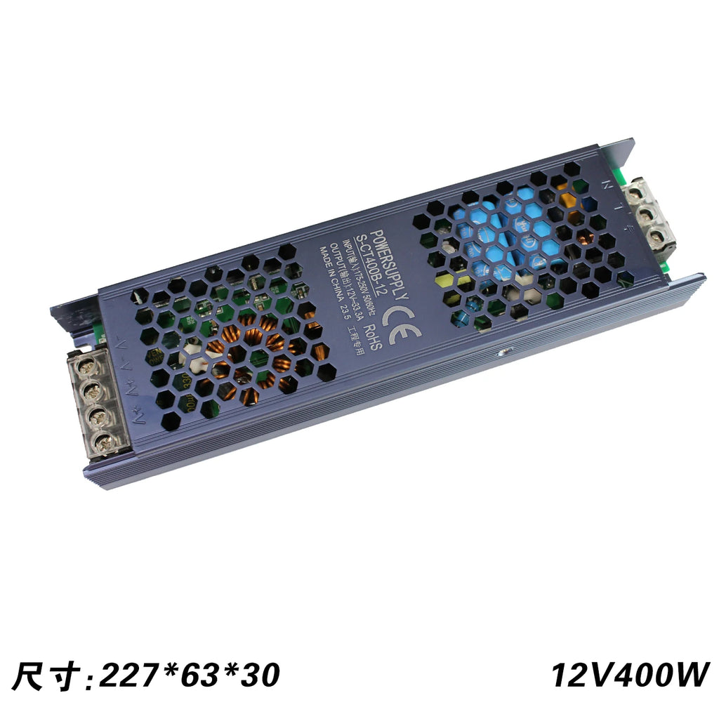 DC 12V 24V Switching Power Supply AC175-250V Mute Lighting Transformers 60W 100W 200W 300W 400W LED Light Driver Power Adapter
