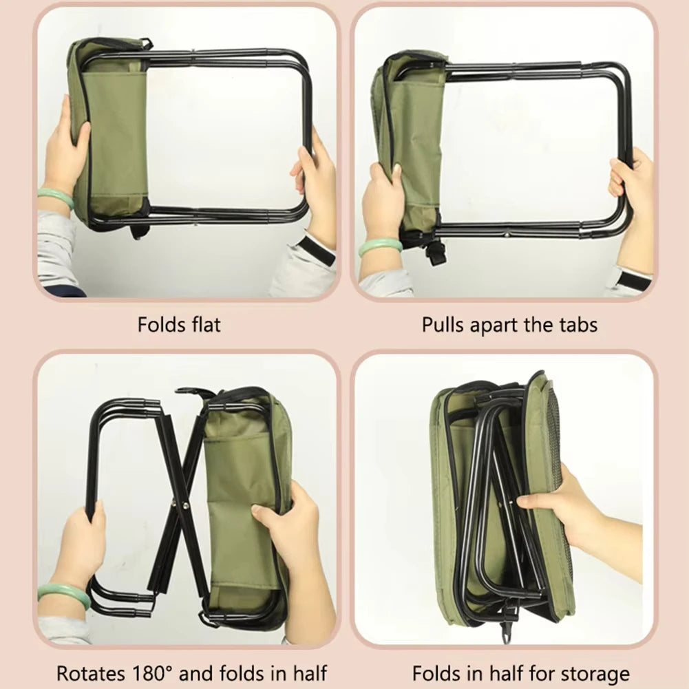 Folding stool for outdoor leisure, camping, and hiking fishing trips, convenient shoulder bag style portable stool for storage