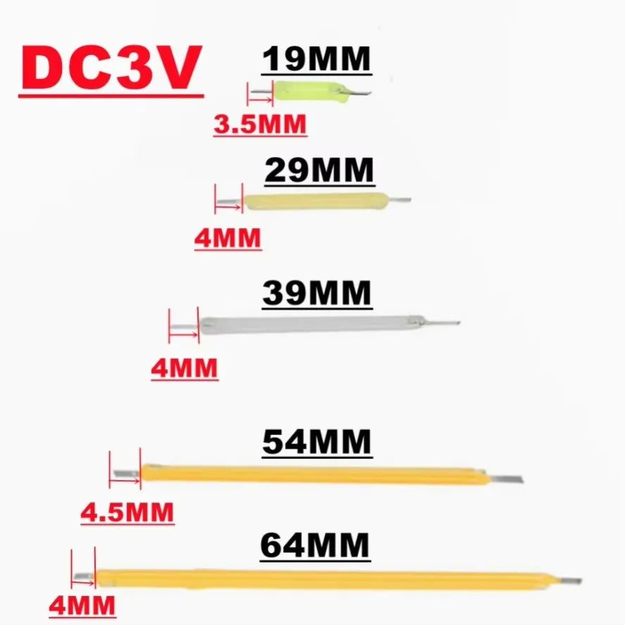 10PCS Multicolour COB LED Filament 3V Edison Bulb Lamp Parts Incandescent Light Diodes Accessories Holiday Lighting Decoration