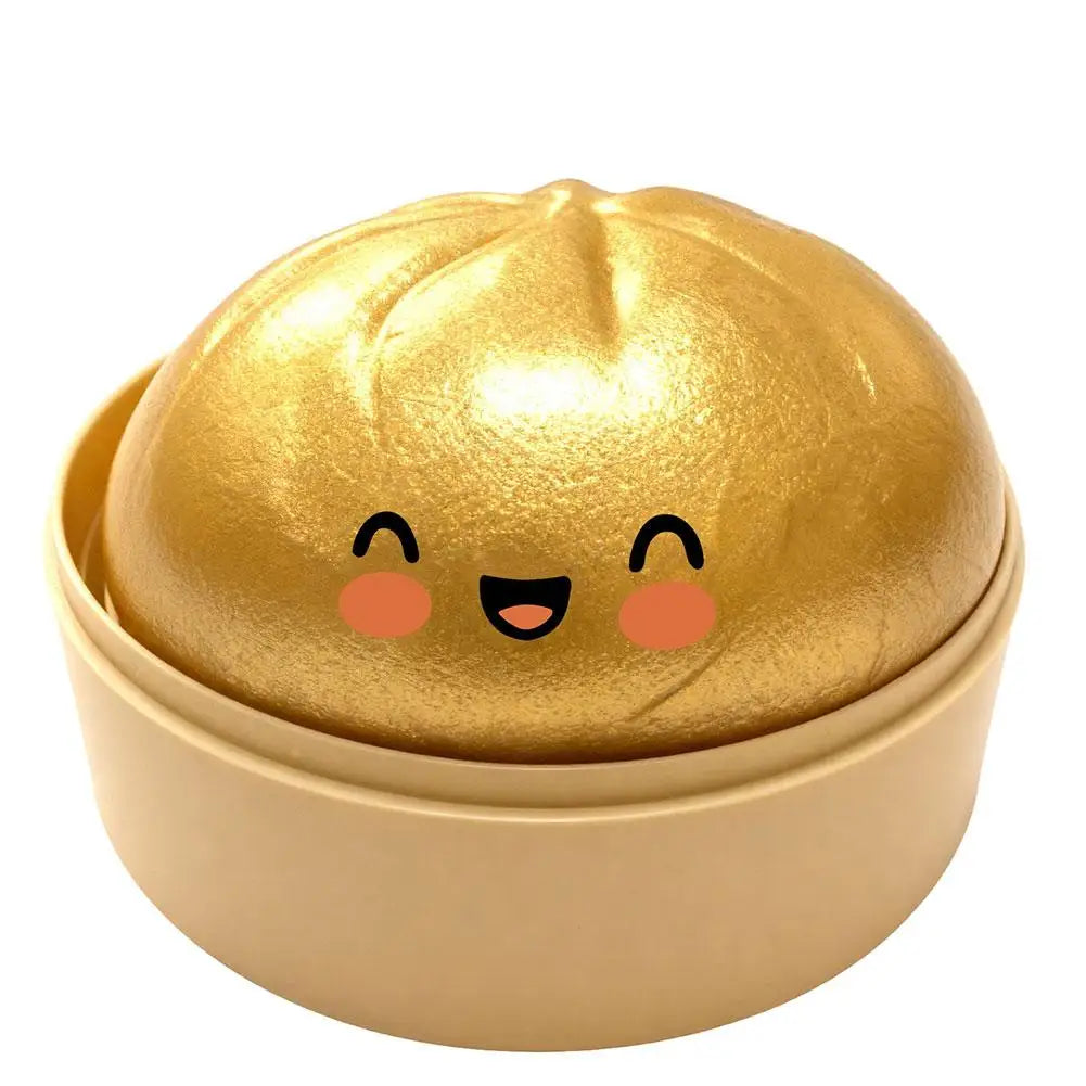 Realistic Giant Dumpling Squeeze Toy with Bamboo Steamer Soft TPR Dough Ball Decompression Fidget Toy Funny Creative Gift