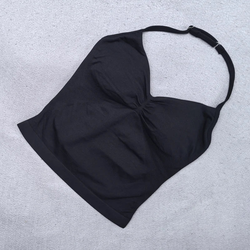 Adjustable Sports Strappy Top Women Backless Gym Top Built in Bra Yoga Clothing Sleeveless Shirts Workout Outfits Tank Top