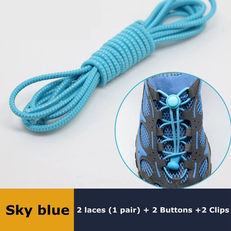 1pair Lazy Laces Sneaker ShoeLaces Elastic Shoe Laces  Shoe accessories lacets Shoestrings Running/Jogging/Triathlone