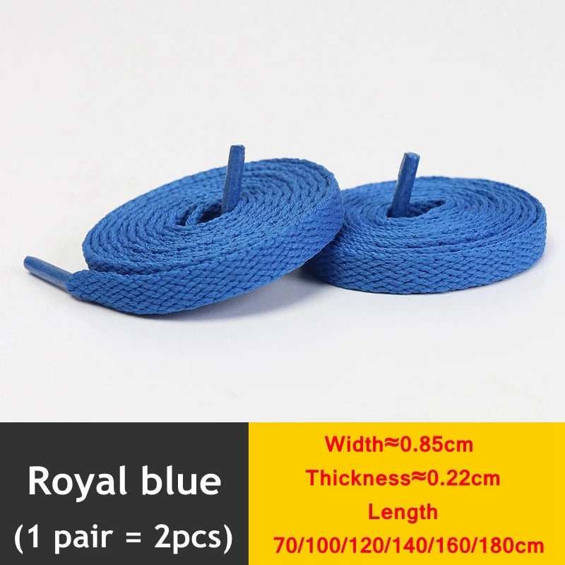 1Pair Flat Shoelaces Classic Quality Rope Laces Solid Casual Sneakers Shoelace Shoe Accessories 100/120/140/160/180CM
