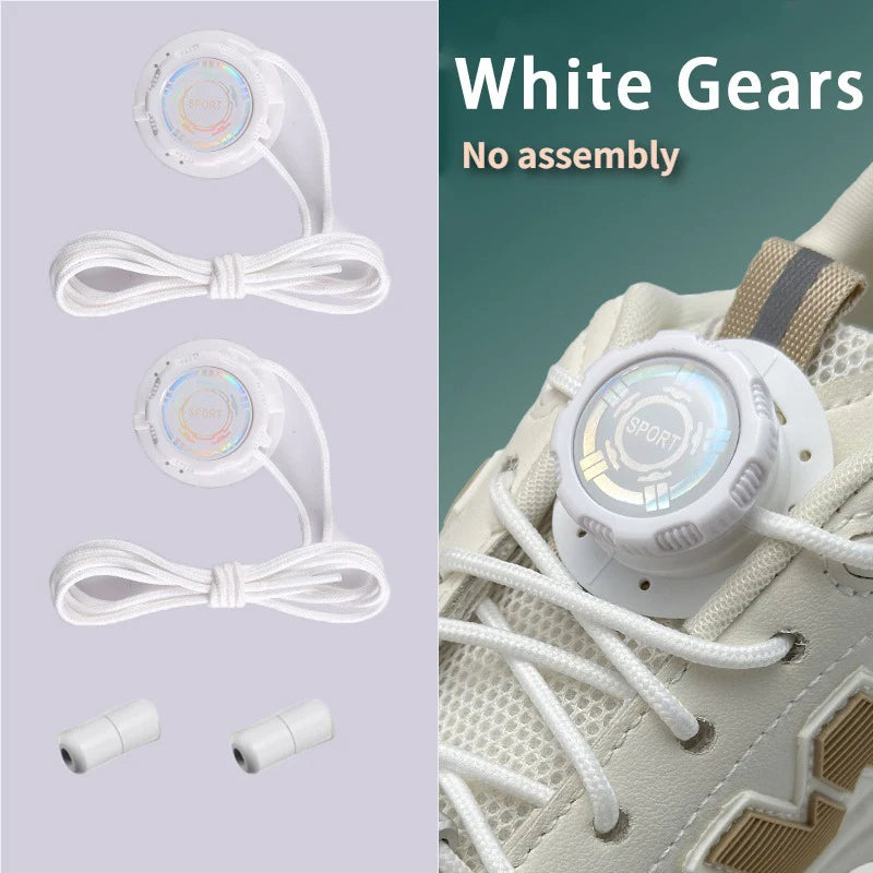 6pcs Set/1 Pair No-Tie Shoe Locks - Rotating Buckles for Sports and Outdoor Shoes - Unisex Quick-Adjust Design - Pre-Installed