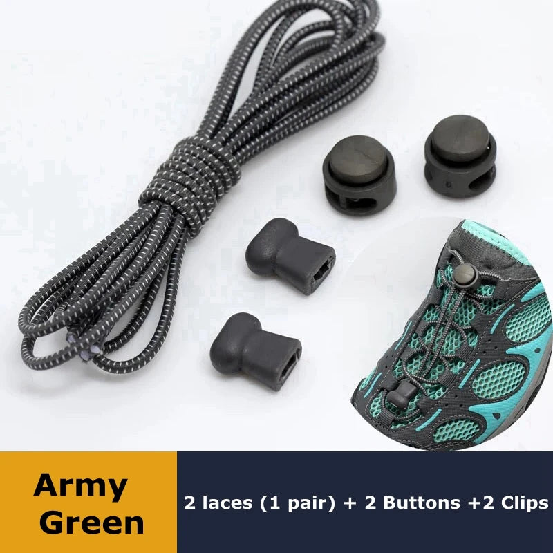 1pair Lazy Laces Sneaker ShoeLaces Elastic Shoe Laces  Shoe accessories lacets Shoestrings Running/Jogging/Triathlone