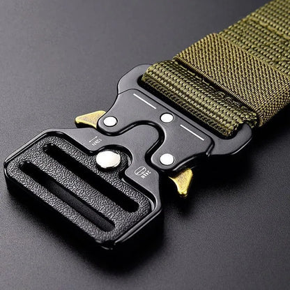 Tactical Quick Release Belt Military Style Nylon Waistband Durable Breathable Adjustable Outdoor Hiking Work Casual Belt for Men
