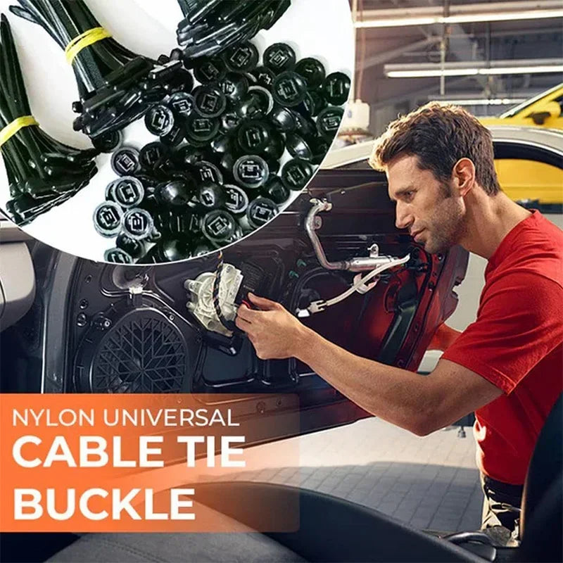 Nylon Cable Tie Buckle Fixed Through The Core Nail Cable Tie Buckle Mudguard Fender Inner Lining Trunk Buckle  Outdoor Camping