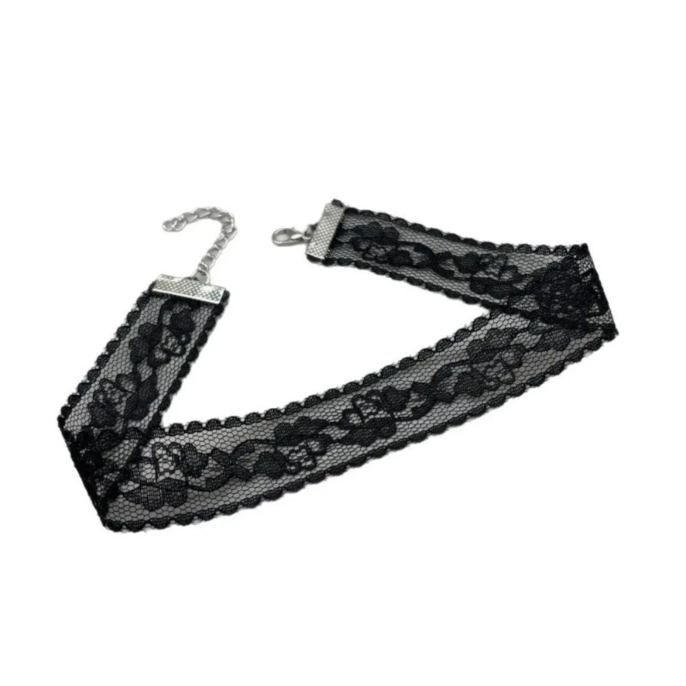 2025 New Black Sexy Lace Flower Necklace for Women Harajuku Gothic Short Choker Collar Necklace Party Female Neck Accessories ﻿
