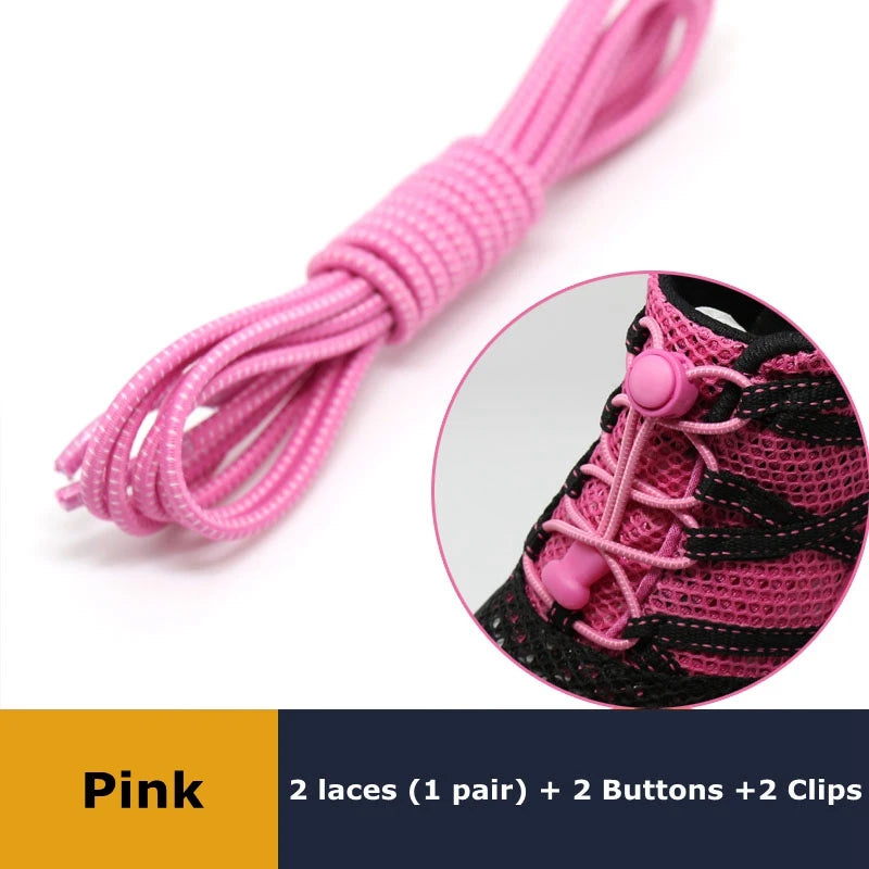 1pair Lazy Laces Sneaker ShoeLaces Elastic Shoe Laces  Shoe accessories lacets Shoestrings Running/Jogging/Triathlone