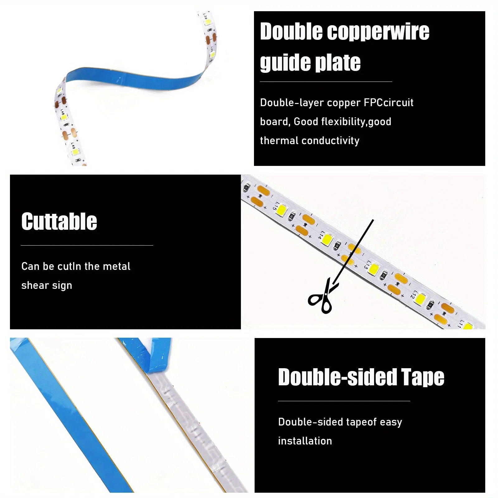 5V LED Light Strip USB Flexible Tape Lights Adhesive Tape Lamp Bar Kitchen Wardrobe TV Backlight Stair Display Cabinet Lighting
