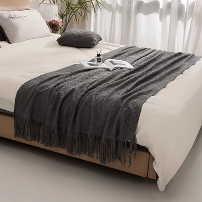 Luxury Fringed Knit Throw